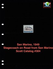 $18.00 Scott Value - 1949 SAN MARINO Stagecoach Mountains 1800s CV MNH NH UM picture