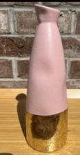 Pier 1 pink vase 10” With Gold Colored Bottom picture