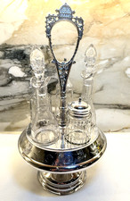 Antique Victorian 5-Bot Silverplate Castor Cruet Set Aesthetic Movement 15