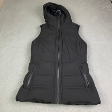Lululemon Sleet Street Puffer Vest Women's 10 Black 600 Goose Down Zip Hooded picture