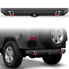 For 1987-2006 Jeep Wrangler TJ YJ LJ Black Rear Bumper with 2'' Hitch Receiver picture