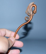 Chinese Antique Boxwood Wooden Hand Carved Swan Statue Hairpin Hair Accessories picture