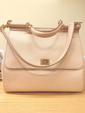 Dolce & Gabbana Large Sicily Pink Beige Top Handle Shoulder Bag picture