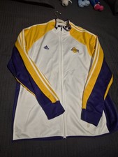 adidas Los Angeles Lakers NBA Clima365 Full-Zip Jacket White/Yellow/Purple XL picture