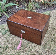 Victorian Rosewood And Mother Of Pearl Box With Original Interior picture