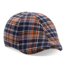 Boston Scally Cap - Underdog Newsboy Flat - 6 Medium-Large, Orange Plaid picture