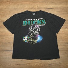 Vintage Anaheim Mighty Ducks Shirt Mens XL Black 90s Tour Champ Crew Neck Tee picture