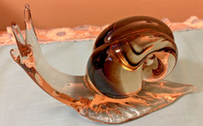 VTG Murano clear Hand Blown art glass hand blown snail V. Nason & Co 1970’s 9.5