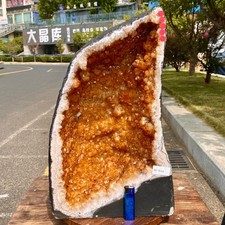 63.9LB Natural citrine geode quartz cluster crystal Cathedrals specimen Healing picture