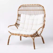 Wicker & Metal Outdoor Patio Chair, Egg Chair Natural - Threshold™ Studio McGee picture