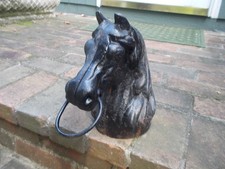 Antique Cast Iron Hitching Post Horse with Ring Top or Topper picture