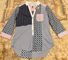 NWT Anthropologie HD in Paris Womens Popover Shirt Multicolor Patchwork Print 0 picture