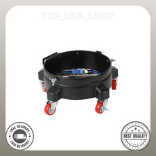 Auto Drive 12-inch Heavy Duty Plastic Garage Bucket Dolly, 5 Wheel with Lockable picture