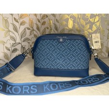 Michael Kors Jet Set Charm Large Dome Crossbody Blue NWT picture