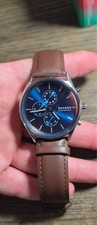 Skagen Holst SKW6916 Chronograph Blue Dial 42mm Box Papers + 2 Straps mens watch picture