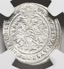 NGC AU AUSTRIA 1698 King Leopold I 1658-1705 AD, SILVER Rare Kreuzer Vienna Coin picture