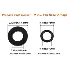 15Pcs Propane Tank Gasket and 15Pcs O-Rings for Soft Nose P.O.L. Fittings, Gas picture