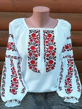 Vyshyvanka Elegant Ukrainian embroidered blouse Top Shirt white color XS-4XL  picture
