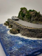 1:64 Handmade Coastal Cliff Road Diorama Ocean Scene for Diecast Cars picture