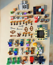 Huge Lego Minecraft Lot w/ Minifigures Blocks Items Weapons Tools TNT Ores etc picture