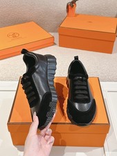 Hermes Trail Sneaker Black Men's Shoes Leather Trainers  picture