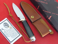 Blackjack Effingham IL WOODSMAN w/cap mint black micarta fixed blade knife RARE picture