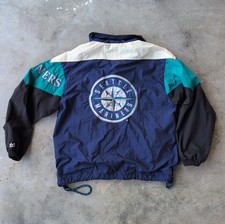VINTAGE  MLB SEATTLE MARINERS MIRAGE  medium lightweight JACKET w big logo back picture