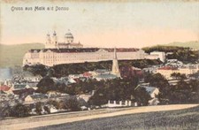 Melk ad Donau Austria Gruss aus Birds Eye View Abbey Postcard AA68910 picture