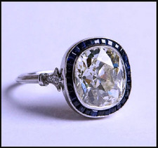 3CT Old Mine Cushion Cut Lab Created Diamond Vintage Halo Ring 14K Gold Finish picture