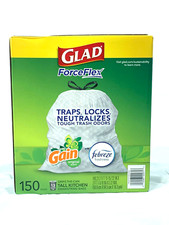Glad ForceFlex Tall Kitchen Drawstring Trash Bags Original Scent 13 Gal 150 CT picture