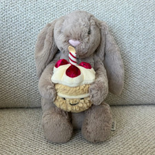 Jellycat Beige Bashful Bunny Birthday Cake Plush Soft Toy Collectible NWT picture