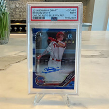 2019 Bowman Draft Bryson Stott Chrome DP Auto Blue Wave /150 PSA 9 #CDA-BS picture