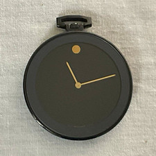 Rare Vintage Movado Museum Dress Pocket Watch Black Gunmedal #84 –19 – 512 A ￼ picture