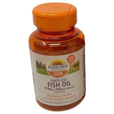 Sundown Odorless Fish Oil, 1290mg, Omega 3 Dietary Supplement, Supports Heart picture