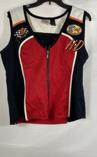 Vintage 2000s Harley-Davidson Racing Zip Front Motorcycle Vest Sz XL picture