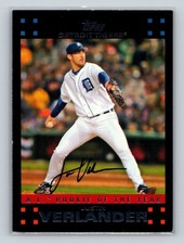 2007 Topps #326 Justin Verlander Rookie Of The Year Detroit Tigers picture