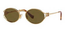 MIU MIU MU 52YS 7OE01T Brass Gold Dark Brown Lens Women Sunglasses AUTHENTIC picture
