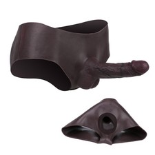 Black Male Strapon Penis Sleeve Silicone Hollow Pants For Men Delay Ejaculation picture