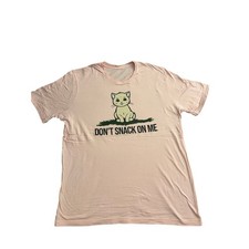 Vintage Don't Snack On Me T-Shirt Mens XL Pink Excellent Gadsden Parody Cat picture