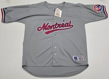 Vintage Montreal Expos Russell Athletic Grey Jersey L NWT MLB Made Canada 90s picture