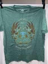 Aerosmith 1977 Vintage Rock Band Tour Shirt Men's Large Short Sleeve picture