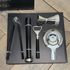 NEW WILLIAMS SONOMA HERITAGE COCKTAIL BAR TOOL SET OF 5 ~ STAINLESS STEEL picture