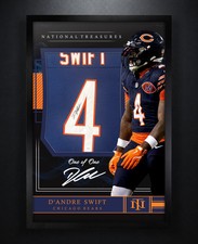 D'Andre Swift Signed Chicago Bears Jersey Framed JSA COA Auto Display picture
