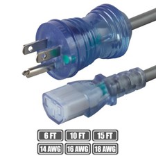 6 10 15FT Hospital Grade Power Cord Cable NEMA 5-15P to IEC 320 C13 3-Prong 10A picture