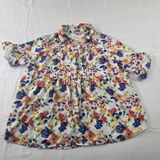 Woman Within Blouse Womens 18/20 Floral Pintuck Button Up Cottagecore Feminine picture