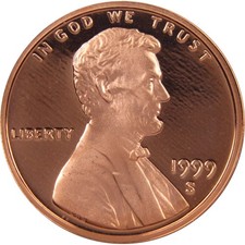 1999 S Lincoln Memorial Cent Proof Penny 1c Coin Collectible picture