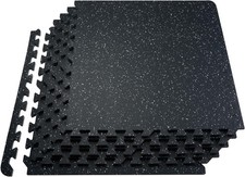 Gym Floor Mats 25 x25 Interlocking Puzzle Exercise Tiles VEVOR 0.56Inch 48sq.ft picture