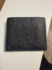 Dior Men's Black Bifold Wallet Logo Pattern Credit Card Folding picture