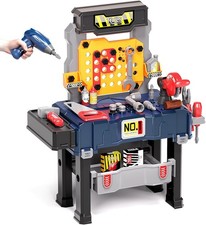 Kids Tool Bench with Realistic and Electric Drill, Construction Workbench Toy... picture