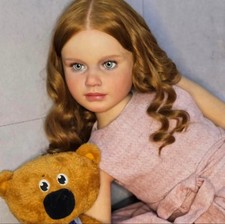 40inch Lifelike Reborn Doll Toddler Girl Painted Kits Rooted Curly Hair Toy Gift picture